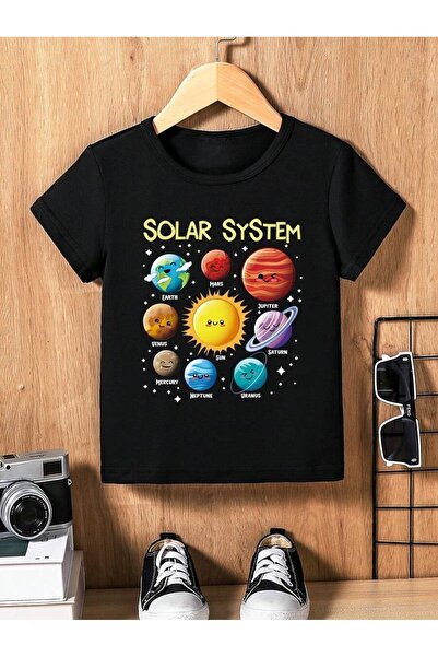 SVART WEAR Solar System Printed Crew Neck 100% Cotton Short Sleeve Kids and T...