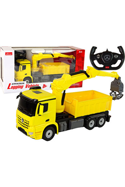 Rastar Camion cu graifer galben Mercedes