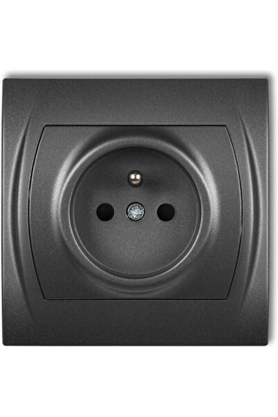 KARLIK Logo Priză electrică simplă 2P+E Grafit 11lgp-1zp