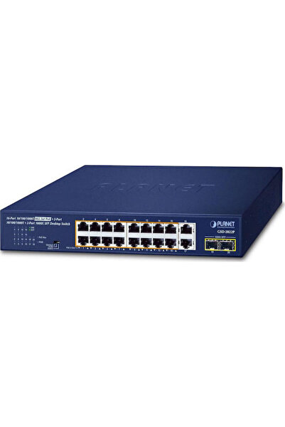 Planet GSD-2022P Switch L2 PoE+ negestionat cu 16 porturi Ethernet Gigabit (1...