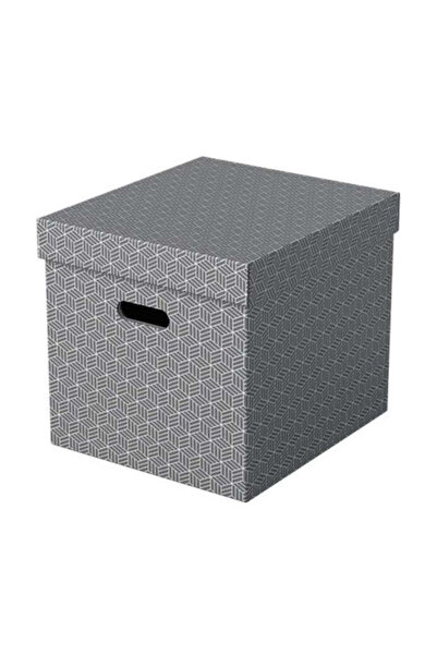 Esselte Cutie de depozitare din plastic cu capac, gri, 32x31.5x36.5cm, 3 bucăți