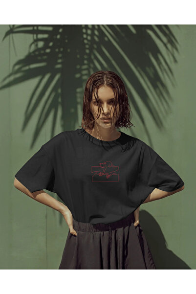 buzagi Creation of Owner Oversize Unisex Black T-Shirt