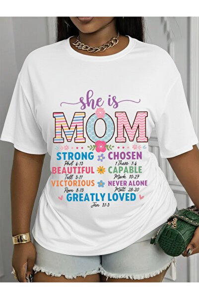 NOURAM A Relaxed Fit T-Shirt with Round Neck Short Sleeves Featuring a Verse ...
