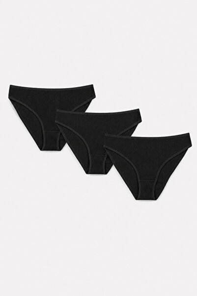 NBB Black 3-Pack Ribbed Panties