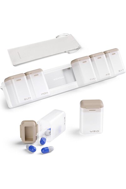 Arabest 7 Day Daily Magnetic Fridge Pill Organizer, Removable Large Travel Pi...