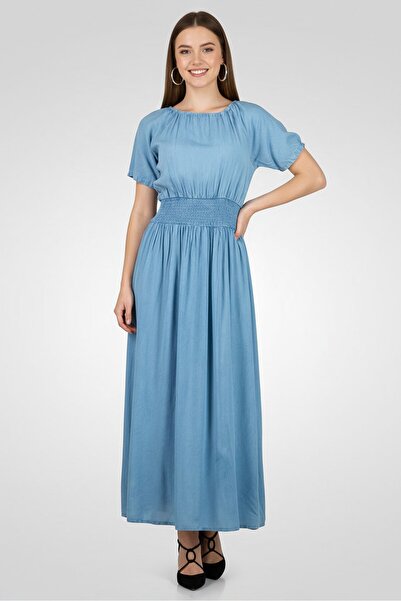 Epiphany Women Solid Maxi Dress, Denim Blue