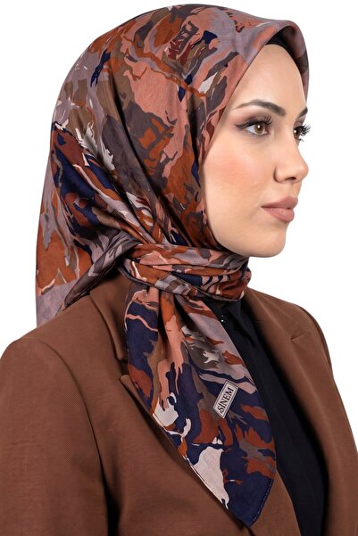 hadiora قلم كتابة نسائي باللون الأزرق الداكن والبني بتصميم عصري مطرز