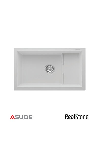 RealStone P012 Efes Damlalıklı Granit Evye 1000x500 mm Siyah