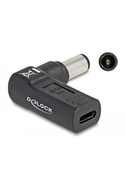 DELOCK αντάπτορας τροφοδοσίας 60008, USB-C σε Dell 7.4x5mm, 90°, μαύρος