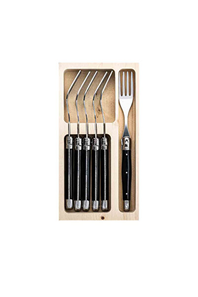 Style de Vie Set 6 furculite Laguiole, Negru/Argintiu