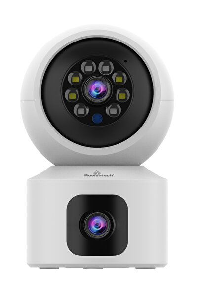 POWERTECH smart κάμερα PT-1338, 2MP, dual lens, WiFi, PTZ, SD