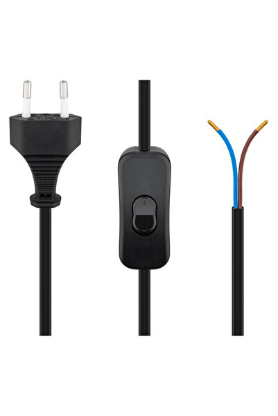 POWERTECH καλώδιο τροφοδοσίας CAB-P033 με διακόπτη, 0.75mm², 1.5m, μαύρο
