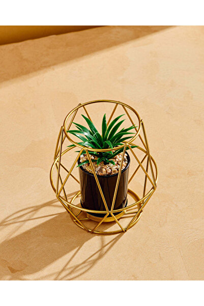 REDTAG Decorative Artificial Succulent Plant With Metal Stand Gold