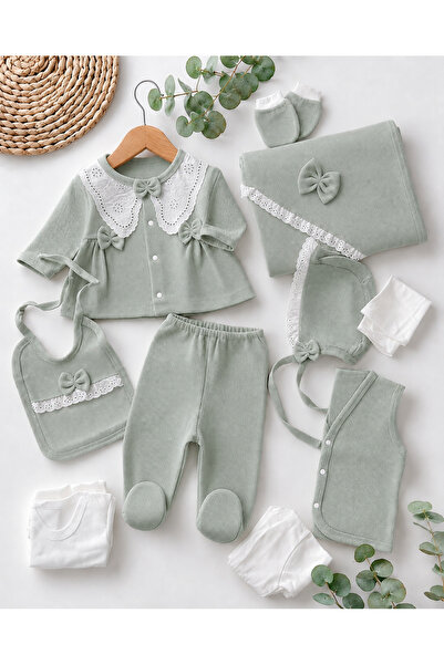 Mou&Kou 10-Piece Hospital Discharge Set with Baby Collar, Cotton Newborn Baby...