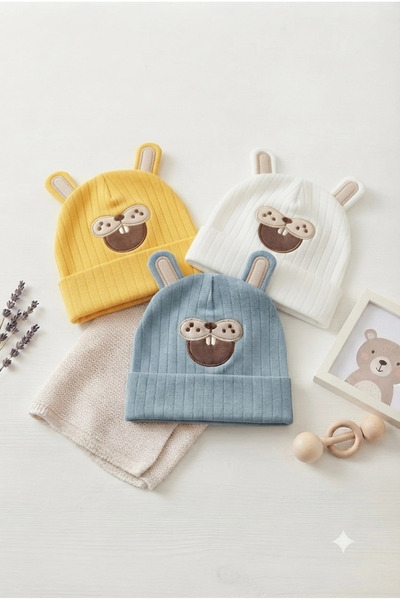 VaVbaby Organic Cotton, Soft Textured, Ribbed Mole Model Set of 3 Unisex Baby...