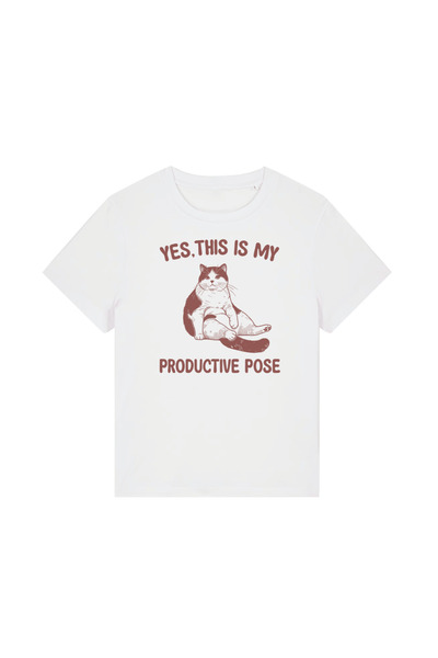 INNOVI Tricou femei Productive - Tricou Oversized Bumbac Organic, Print DTF