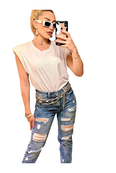 Woman's Fashion Γυναικεία Αμάνικη Λευκή Μπλούζα