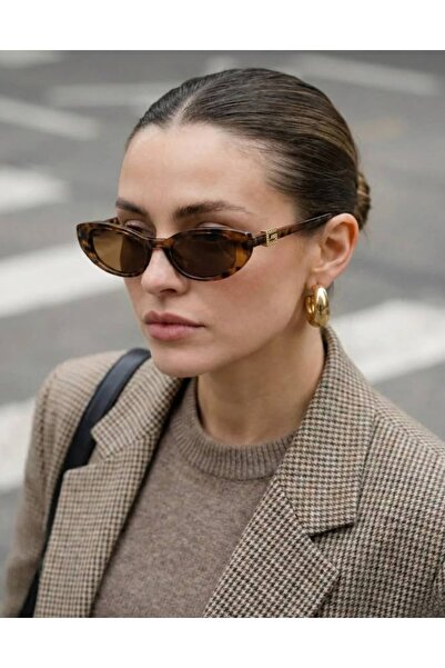 Mise Aksesuar Twoben Coffee Color Leopard Sunglasses