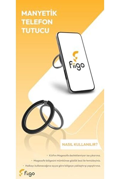 Yıldızan Nry Shop Fiigo Magnetic Ring Phone Holder Gray 1293253