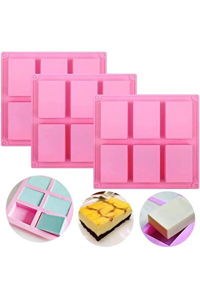 The Bros Set of 3, 6 Cavities DIY Handmade Soap Moulds - Cake Pan Molds for B...