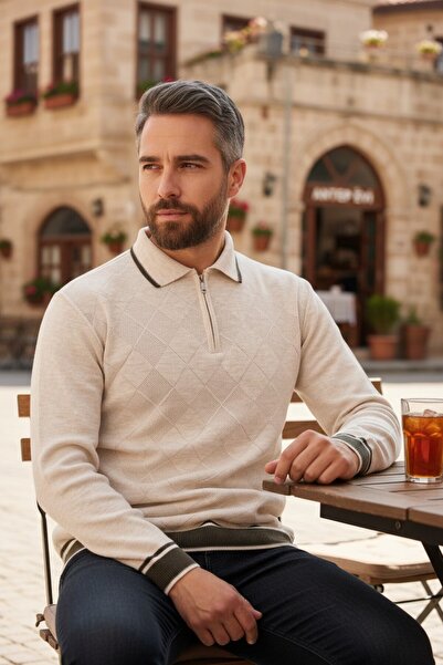 Kamalı Zippered Knitwear Sweater