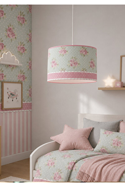 Bebaks rose güllü çocuk odası avizesi