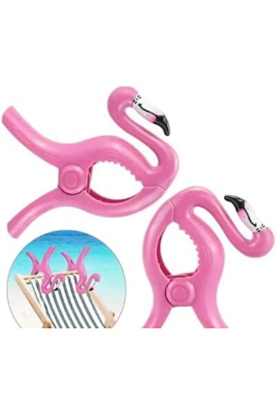 Yıldızan Edl Shop Pink Flamingo Beach Towel Clip, Set of 2, Strong Grip, Port...