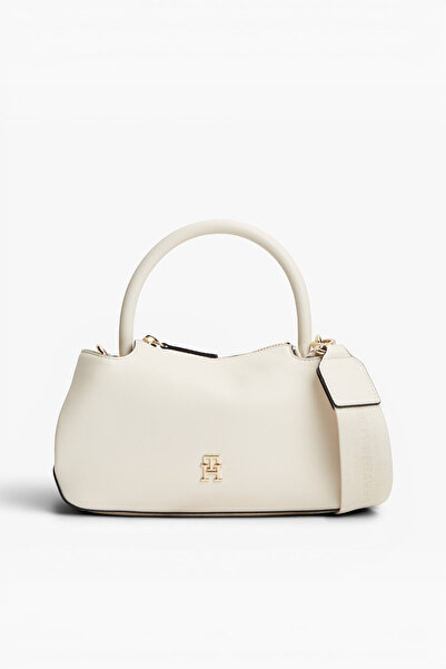 Women's TH Monogram Logo Long Strap Cream Shoulder Bag