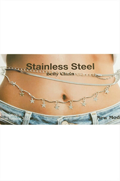 Marsilyan Star Steel Waist Belly Chain Elk-Bjtieg