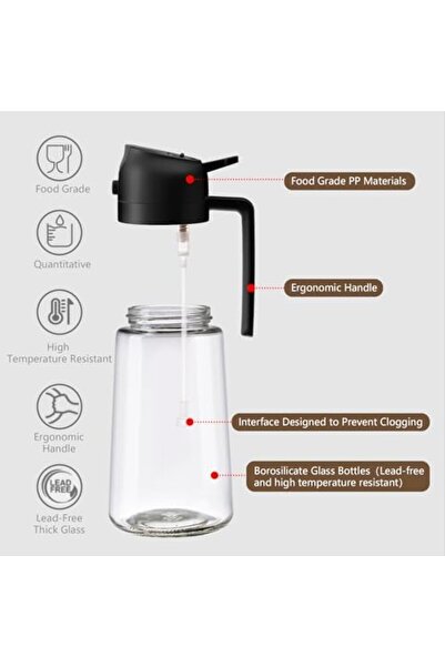 Yıldızan Duca Mall Sweet View 2-in-1 Oil and Grease Sprayer, 470 ml Air Fryer...