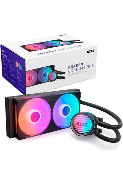Nzxt Kraken Core 240 RGB AIO CPU Water Cooler - 240mm Radiator - Intel/AMD Co...