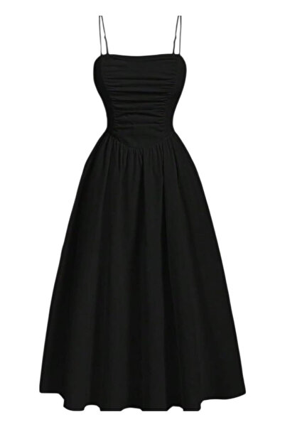 OEM Rochie eleganta, midi, neagra, M