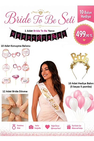 parti show 35 Pieces Gold Bride to Be Set Bachelorette Party Supplies Sash Ta...
