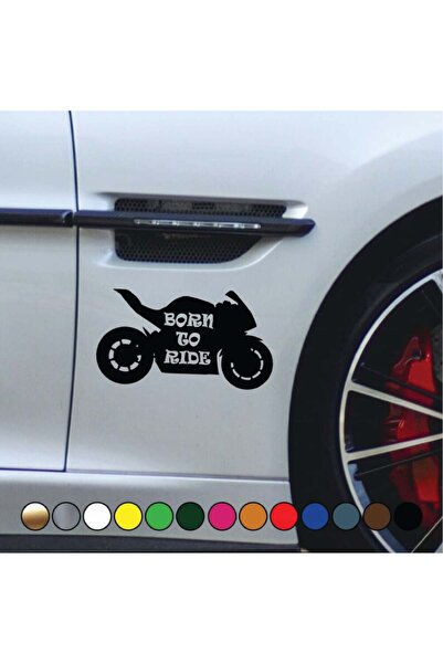 Amo-Stickers Γεννημένος για να οδηγώ Αυτοκόλλητο Μοτοσικλέτας Πράσινο