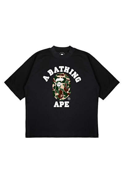 TRAGEDY Unisex Oversize a Bathing Ape Soldier Classic Printed Boxy Fit Thick ...