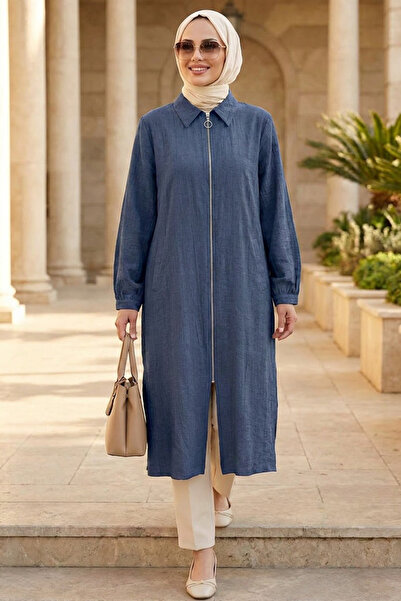 Neva Style Șapcă cu fermoar, albastru indigo închis, pentru hijab 15512KIM