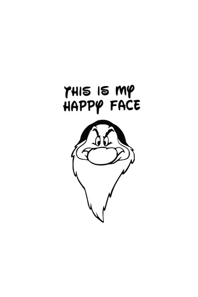 Amo-Stickers Sticker Auto Happy Face 30cm Argintiu