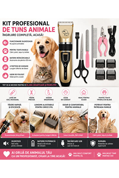 OEM Masina de tuns, pentru animale de companie, profesionala, reincarcabila