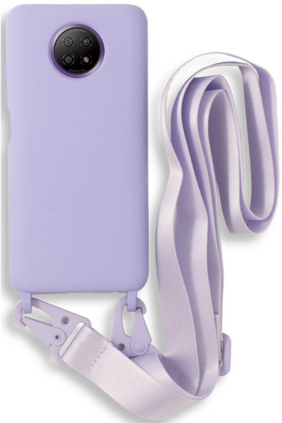 Bodycell Θήκη Σιλικόνης με Λουράκι Λαιμού - Xiaomi Redmi Note 9T 5G - Violet