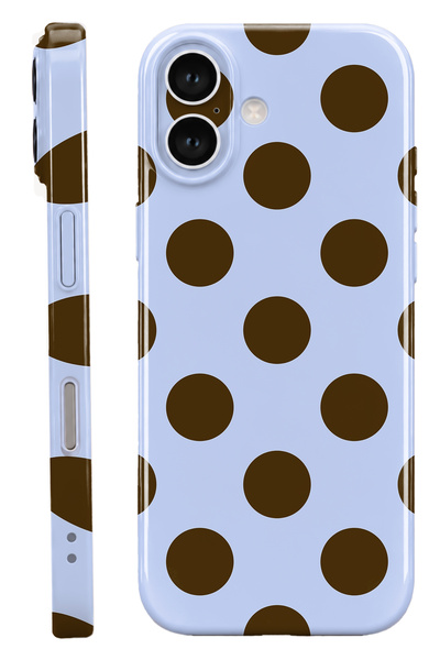 WANNA PROTECT iPhone 16 Kahve Puantiye Protect Slim Parlak Tam Kaplayan Baskı...