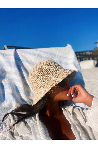 moimaaksesuar Women's Straw Bucket Hat – Summer Beach Hat, Wide Brim Sun Prot...