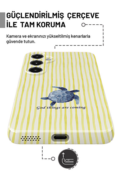 WANNA PROTECT Samsung S24 FE Turtle Protect Slim Parlak Tam Kaplayan Baskı Kamera Korumalı Telefon Kılıfı