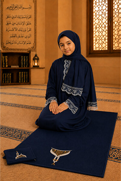 Defkay Girl's Summer Fabric Worship Set (Prayer Dress - Prayer Mat)