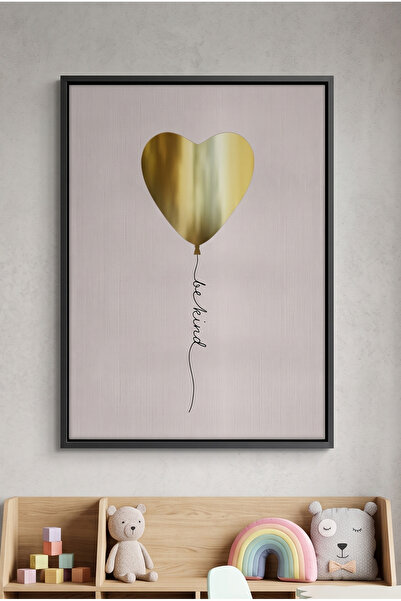 Jasmine Art Be Kind Kids Wall Art | Portrait Framed Canvas Print with Gold Fo...