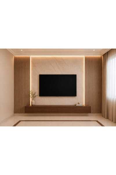 rava sa Modern Floating Tv Stand 200cm |   4 Door Flip-Down