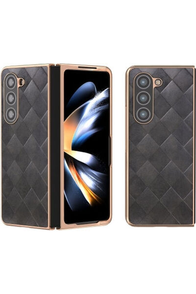 OEM Υφαντή Καρό Υφή Πίσω Θήκης Μαύρη (Galaxy Z Fold5) Κωδικός: SYA781278093E2310