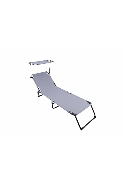 Heinner Șezlong cu baldachin, 186x55x24 cm, Gri