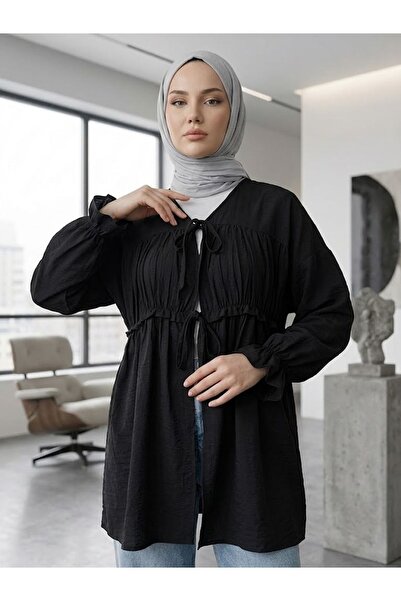Foremia Drawstring Tunic-Black