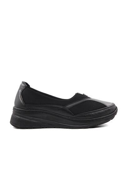 Castle Black 42424 Genuine Leather Black Women's Daily Mother Shoes