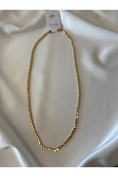 14K Altın renk kaplama Arpa 60cm Kolye